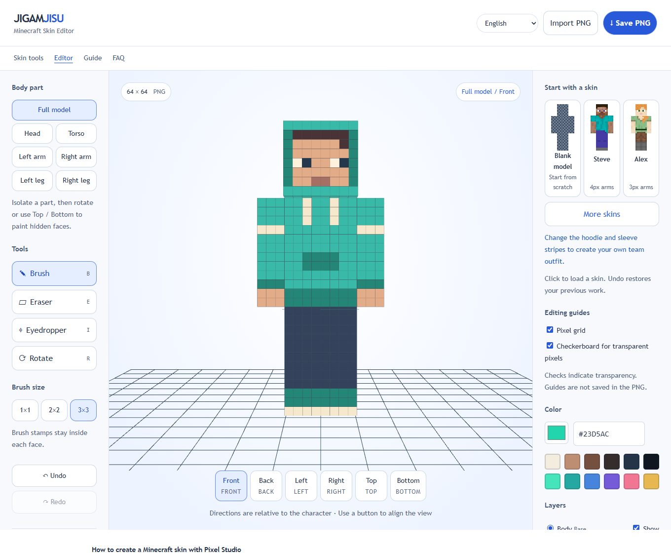 Minecraft skin editor